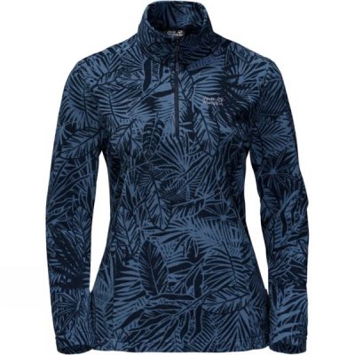 Fleece Jack Wolfskin Jungle Half Zip Mujer - Azul Marino - Chile XVD675493